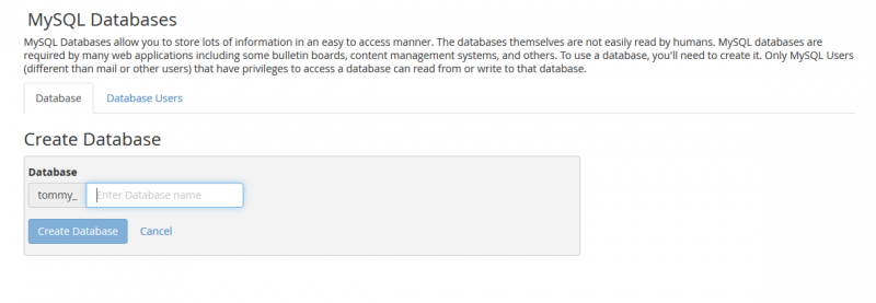 MySQL application using Angular.js - "Create Database"