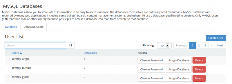 MySQL application using Angular.js - "User List"